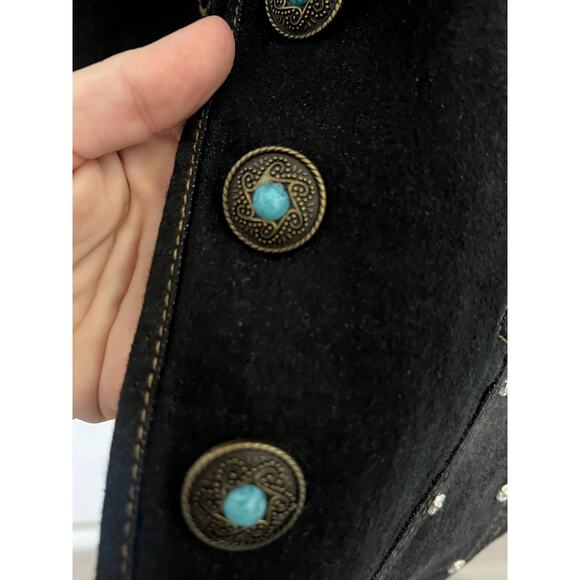 Diane Gilman 1x Fashion Vest cowboy rodeo vntg country plus size colorful denim - Picture 6 of 9